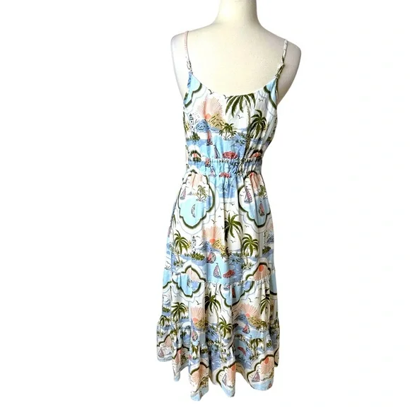 CYNTHIA ROWLEY NEW TROPICAL MAXI DRESS. - Picture 4 of 8
